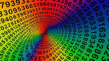 bunte Spirale aus Zahlen