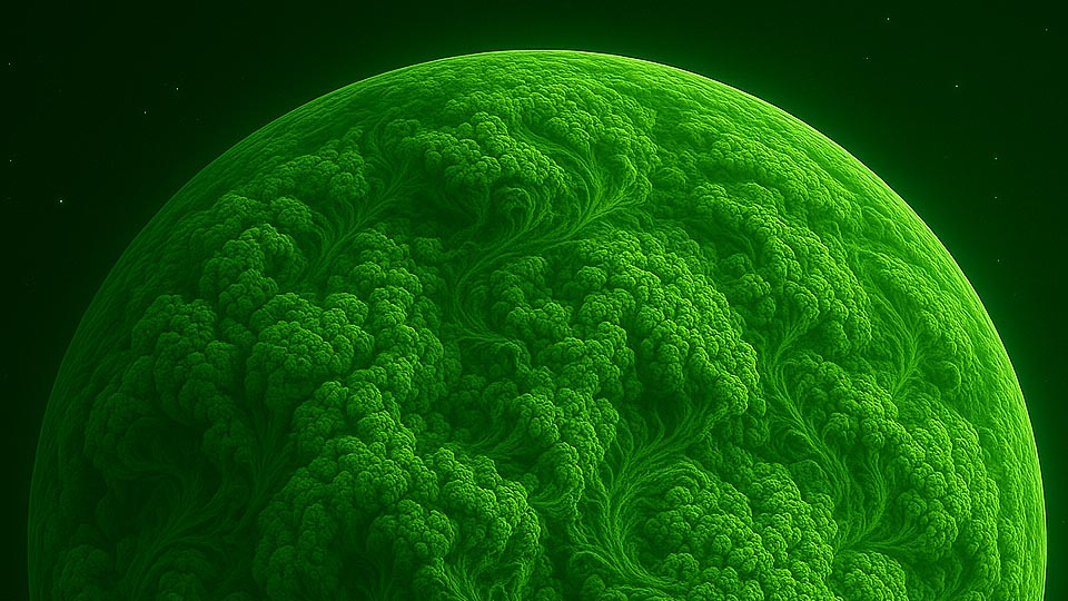 fraktaler grüner Planet